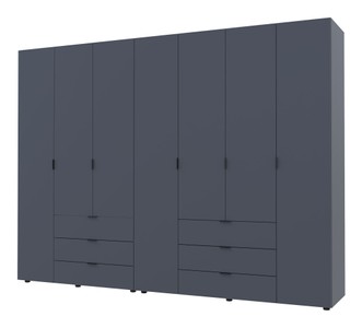Распашной шкаф для одежды Гелар комплект Doros цвет Графит 3+4 двери ДСП 271,2х49,5х203,4 (42002128)