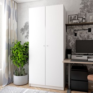 Шкаф для одежды Promo Doros Белый/Белый 2 ДСП 90х48х204 (44900196)