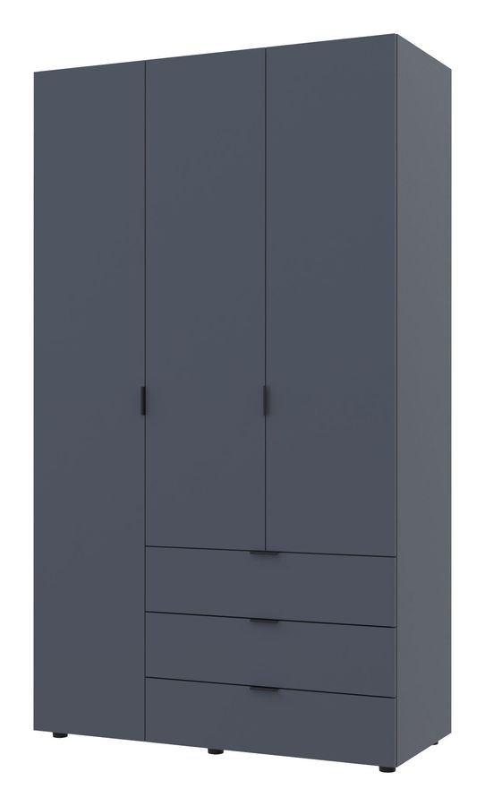 Распашной шкаф для одежды Гелар Doros цвет Графит 3 двери ДСП 116,2х49,5х203,4 (44900137)