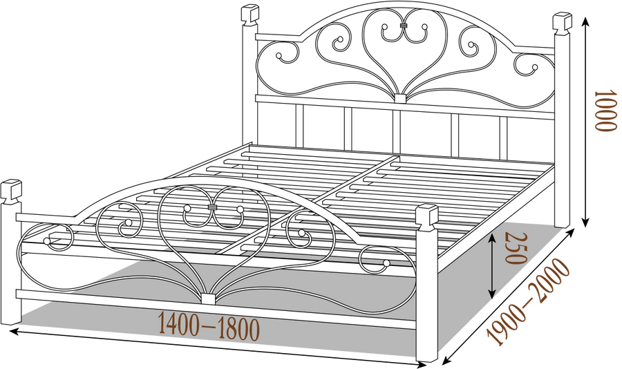 Кровать Джоконда с деревянными ножками Металл-Дизайн