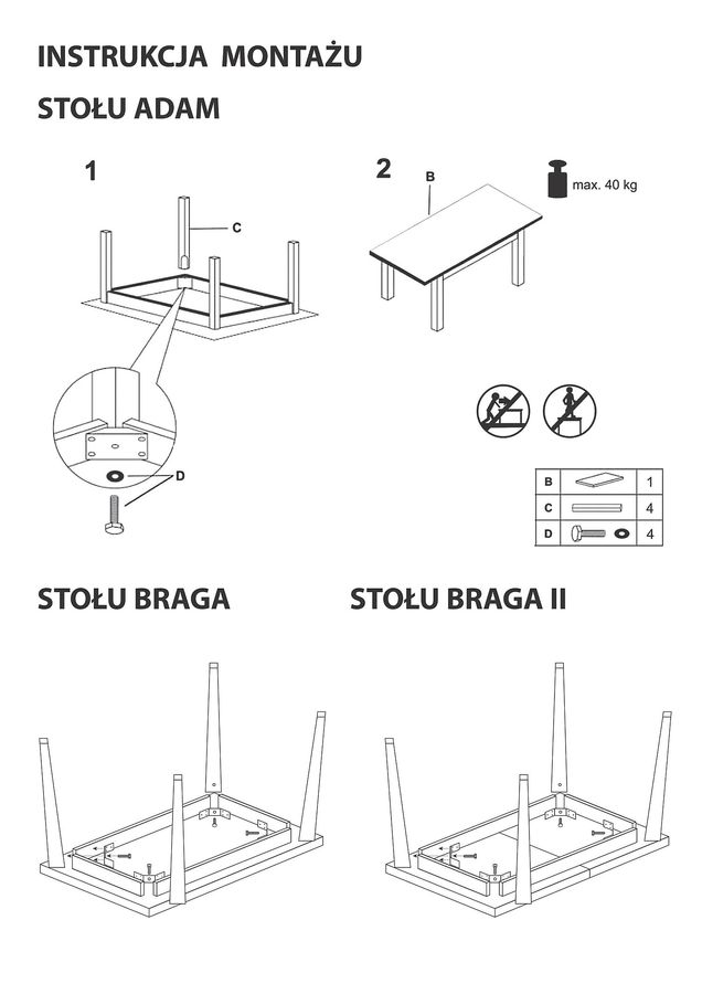 Стол Braga ІІ 140(190)x75 Signal (BRAGA2BBU140)