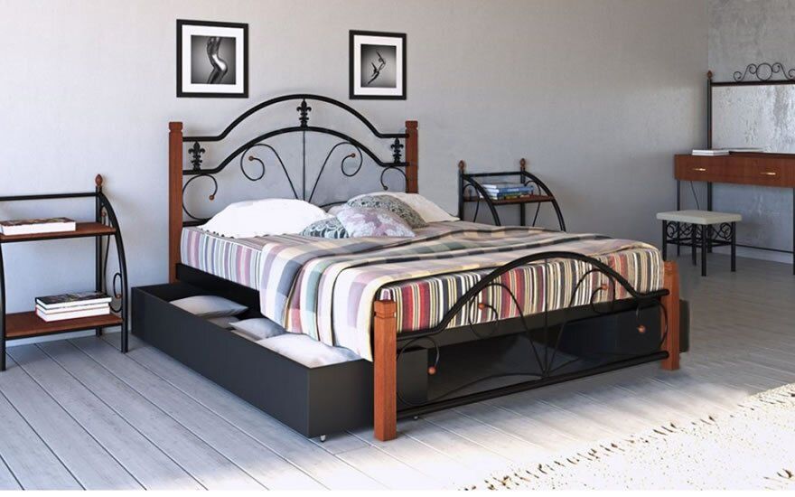 Кровать Диана с деревянными ножками Металл-Дизайн