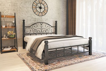 Ліжко Анжеліка з дерев'яними ніжками Метал-Дизайн