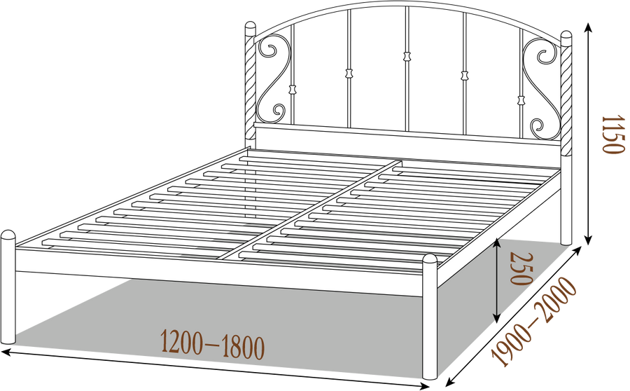 Ліжко Шарлотта Метал-Дизайн
