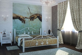 Ліжко Жозефіна з дерев'яними ніжками Метал-Дизайн