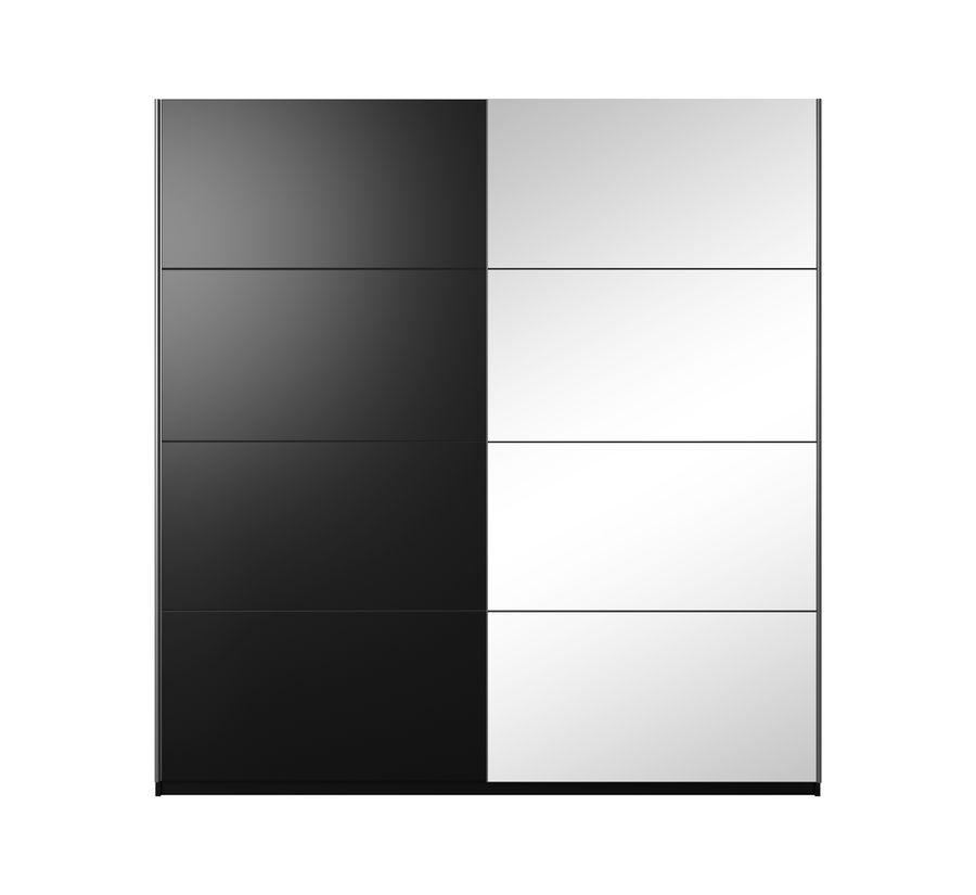 Шкаф-купе 2D Beta 22W01656 Helvetia черный мат/черный мат - зеркало
