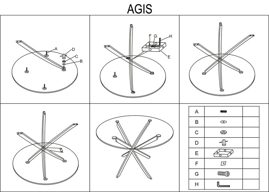 Стол Agis 90х90 Signal (AGIS)