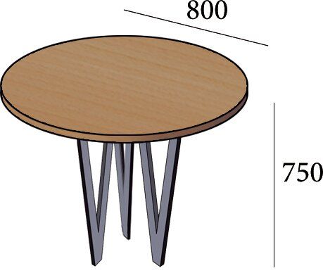 Стол Ви-3 745/800 (труба 50х25) Металл-Дизайн