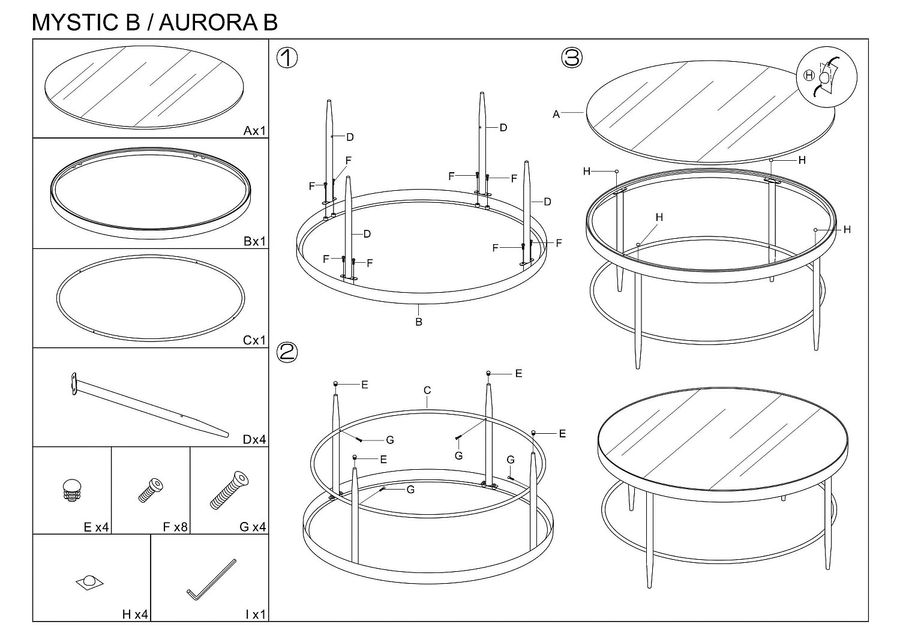 Стол трансформер Aurora B 82x82х40 Signal (AURORABMACH)