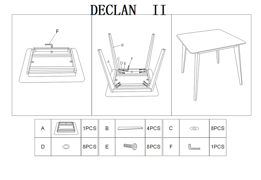 Стол Declan II 80X80 Signal (DECLAN80BBU)