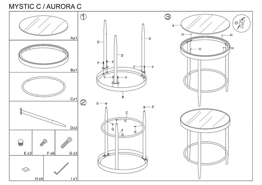 Стол трансформер Aurora С 42x42х48 Signal (AURORACMACH)