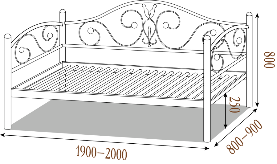 Ліжко-диван Анжеліка міні Метал-Дизайн