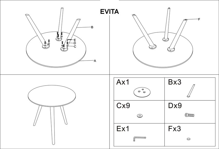 Стол Evita 100X100 Signal (EVITASZ)