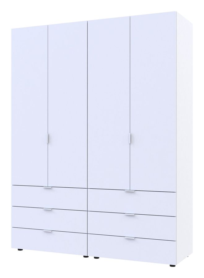 Распашной шкаф для одежды Гелар комплект Doros цвет Белый 2+2 двери ДСП 155х49,5х203,4 (42002117)